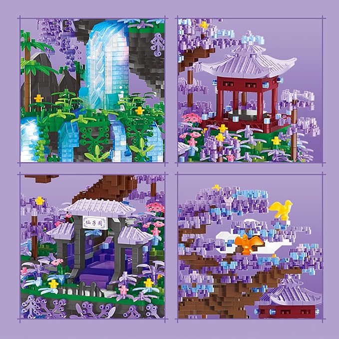 Big Bonsai Cherry Blossom Tree Building Blocks SetChinese Architecture Micro Blocks Sets with LED Lights4574PCS Tree House Building Kit with Box for Adults