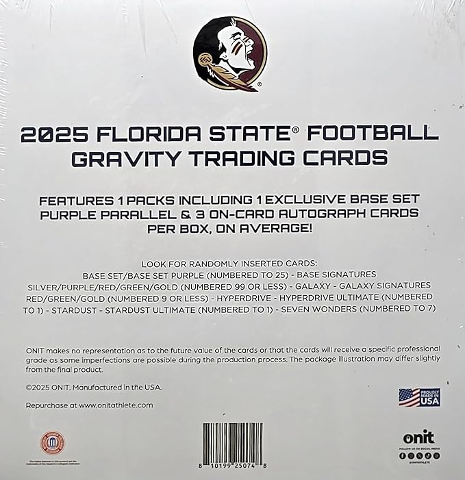 2025 Onit Gravity College Football Card Breaker Edition Box (Florida State Seminoles)