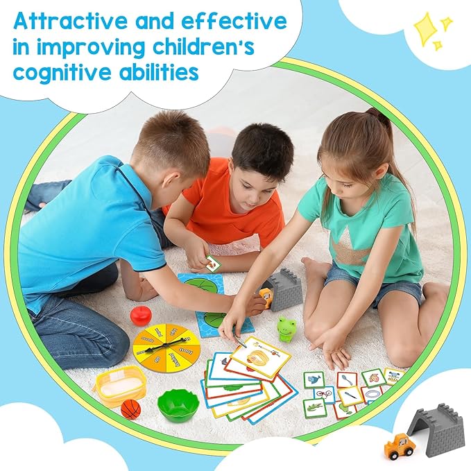 Positional Word Learning Set Toddler Board Games Manipulatives Match Games Educational Games for Kids Ages 4+ STEM Learning Activities Fine Motor Skills Speech Therapy Toys