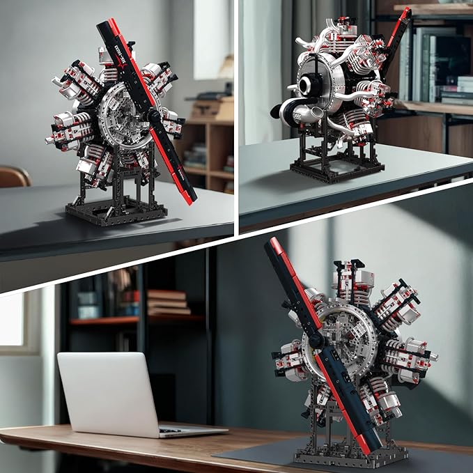 Mould King 10233 Radial Aviation Engine Building Blocks Sets Engine Model kit That Run Build Your Own STEM Model Engine Engine Building Engineering Toys (3089+PCS)