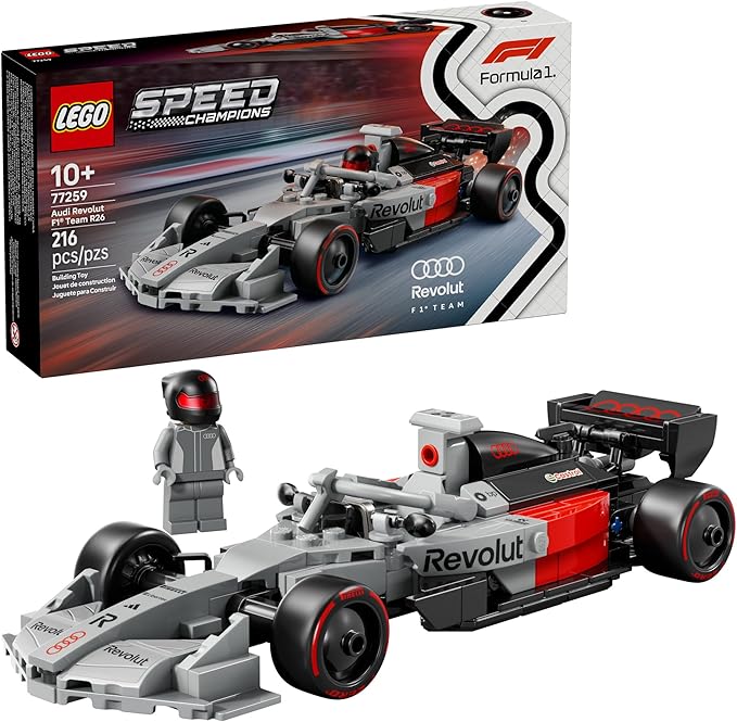 LEGO Speed Champions Audi Revolut F1 Team R26 Race Car Toy - Building Sets for Boys &amp Girls Ages 10+ - F1 Car Kit for Display or Play - Gift for Birthdays - 77259