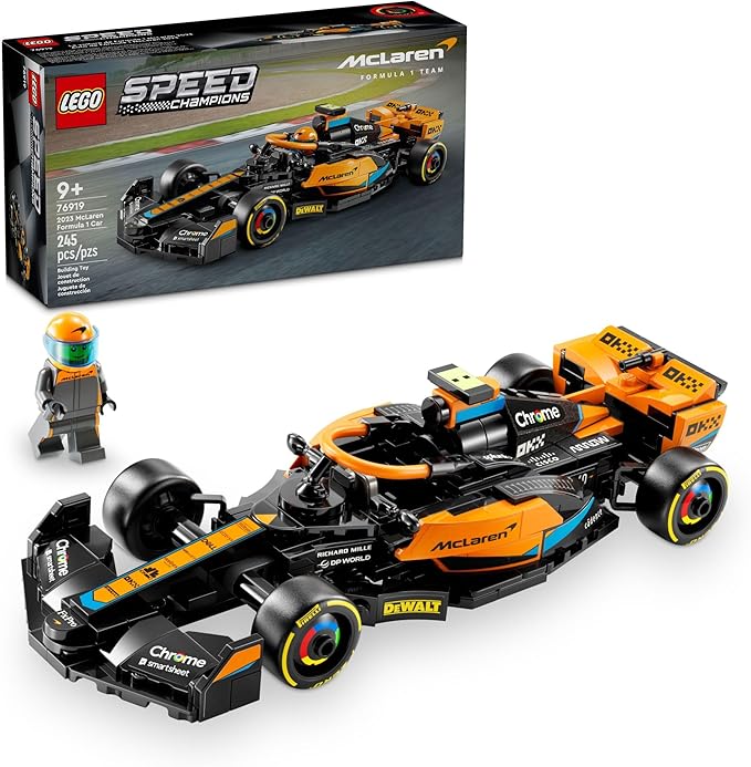 LEGO Speed Champions 2023 McLaren Formula 1 Race Car Toy for Play and Display Buildable McLaren Toy Set for Kids F1 Toy Gift Idea for Boys and Girls Ages 9 and Up who Enjoy Independent Play 76919