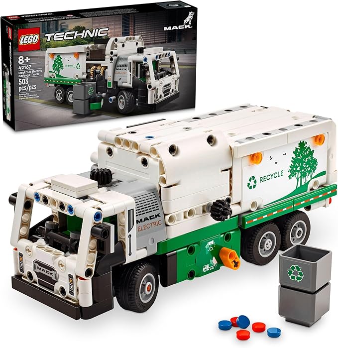 LEGO Technic Mack LR Electric Garbage Truck Toy Buildable Kids Truck for Pretend Play Great Gift for Boys Girls and Kids Ages 8 and Up who Love Recycling Toys and Vehicles 42167