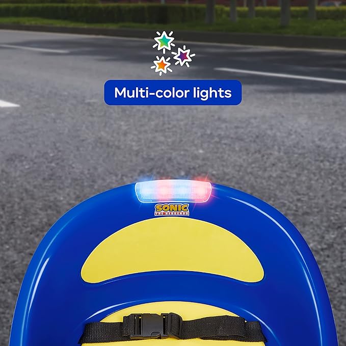 Sonic The Hedgehog Bumper Car for Kids 2 Speed Electric Vehicle Toddler Bumper Car with Remote Control and 360 Degree Turning 6V Motor LED Lights Gifts for Toddlers Large