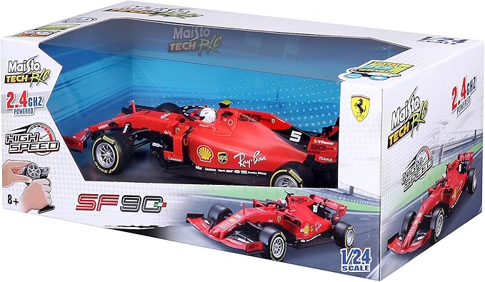 Maisto Tech Premium High-Performance R/C F1 Ferrari SF90 Leclerc Super Car - 2.4 GHZ - 1:24 Scale