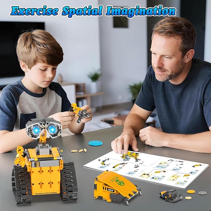 Robot Building Kit Toys for Boys Age 8-12 with 700 Pcs 3 in 1 Robotics Excavator Garbage Truck with App &amp Remote Control Coding Robot Building Set Birthday Gifts for 8-14 Years Old Boys