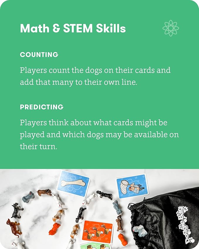 SimplyFun Walk The Dogs Math Game - One of The Most Fun Games for Kids Ages 8 and Up - Play to Practice Counting &amp Sorting- 2 to 5 Players