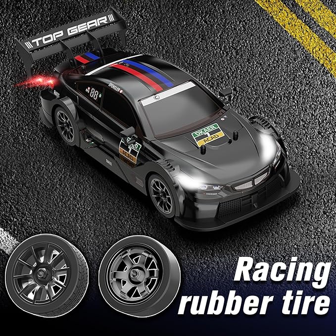 RC Drift Car 1:16 Scale Remote Control Car 2.4GHz 4WD 40KM/H High Speed RC Racing Car with Headlight Drifting Tires and Racing Tires for Adults Kids