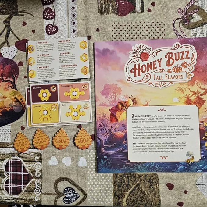Honey Buzz Fall Flavors Standard Edition - Strategic Worker Placement Board Game Expansion Autumn-Themed Add-On for 1-4 Players Ages 10+