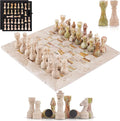 Marble Chess Set 15 Inch Handmade Travertine &amp Green Luxury Board Games for Adults Elegant Table top Board Game Travel Chess Pieces &amp Storage Box for Gifts &amp Home Decor