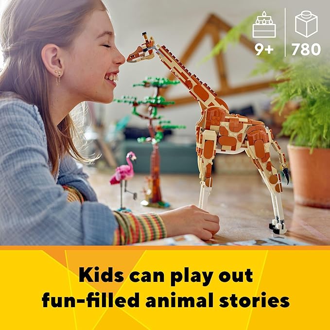 LEGO Creator 3 in 1 Wild Safari Animals Rebuilds into 3 Different Safari Animal Figures - Giraffe Gazelle or Lion Toy Nature Toy Building Set for Kids Ages 9 Years Old and Up 31150