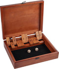 WE Games Shut-The-Box Board Game in Wooden Box with Dice