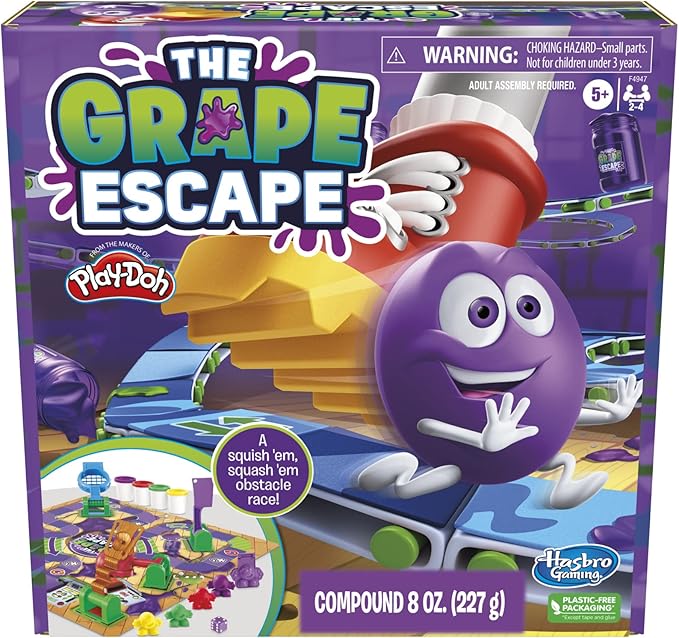 Hasbro Gaming Grape Escape Board Game for Kids Ages 5 and Up Fun Family Game with Modeling Compound