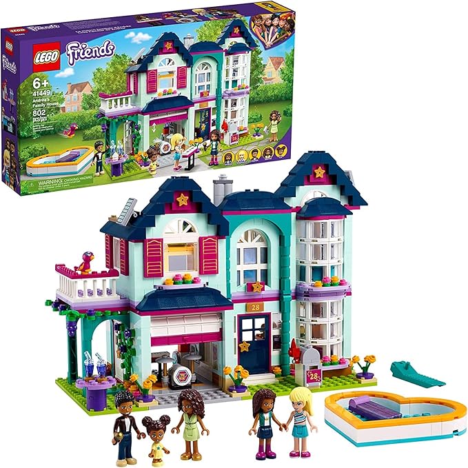 LEGO Friends Andrea's Family House 41449 Building Kit Mini-Doll Playset is Great Gift for Creative 6-Year-Old Kids New 2021 (802 Pieces)