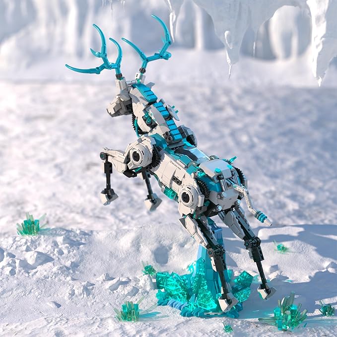 Steampunk Building Blocks for Adults Teens 14+ Mecha Reindeer Toy Buildings Sets DIY Model Building Kits Room Home Office Decor Birthday 1566PCS