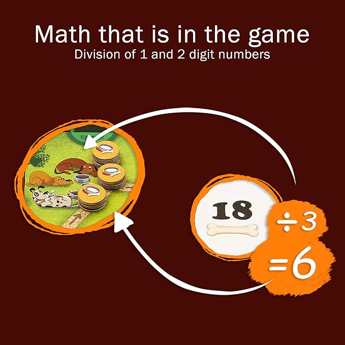 Multiplication and Division Game - Fun Math Board Game Easy Start STEM Toy Educational Gift for Kids (Girls &amp Boys) Homeschoolers Grade 1 and Up (Pet Me)