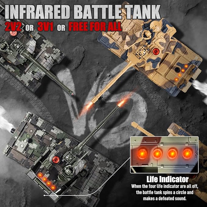 1/24 RC Battle Tank Set Remote Control Chinese Type 99 and Russian T90 Army Toy That Shoots for Kids and Adults 2.4G RC Vehicle Model Tank 6+ Year Old with Sound Smoke and Lights