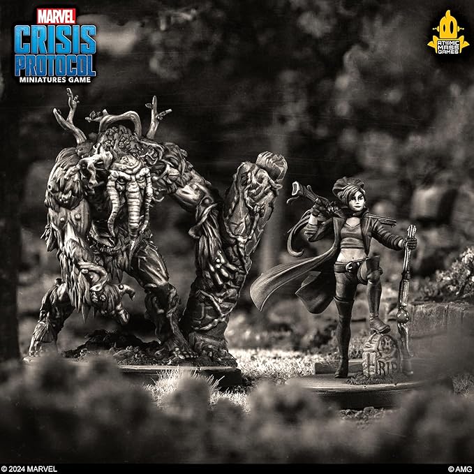 Marvel: Crisis Protocol Elsa Bloodstone &amp Man-Thing Character Pack - Adds New Legion of Monsters Leadership! Tabletop Superhero Game Ages 14+ 2 Players 90 Min Playtime Made by Atomic Mass Game