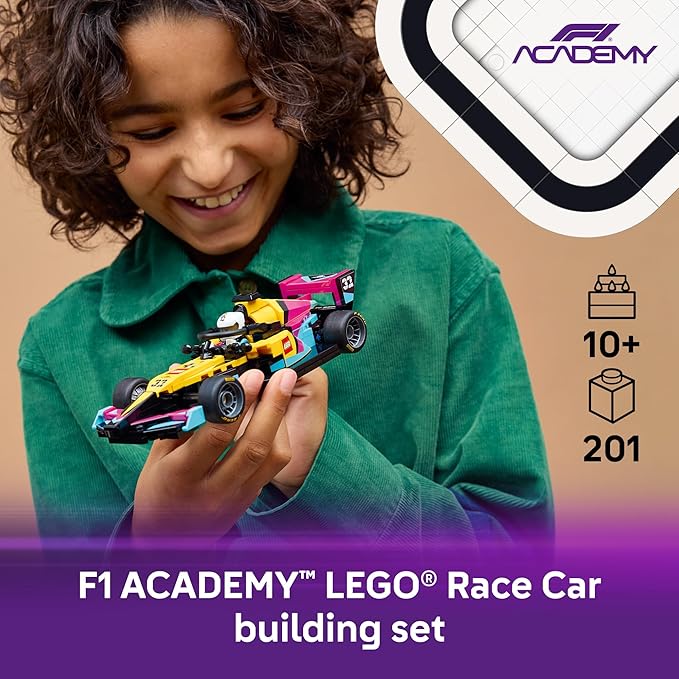 LEGO Speed Champions F1 ACADEMY Race Car Building Toy - Pretend Play Racing Vehicle W/ F1 ACADEMY Minifigure - Play &amp Display Toy Car for Boys &amp Girls Ages 10+ - Gift Idea for Birthdays - 772