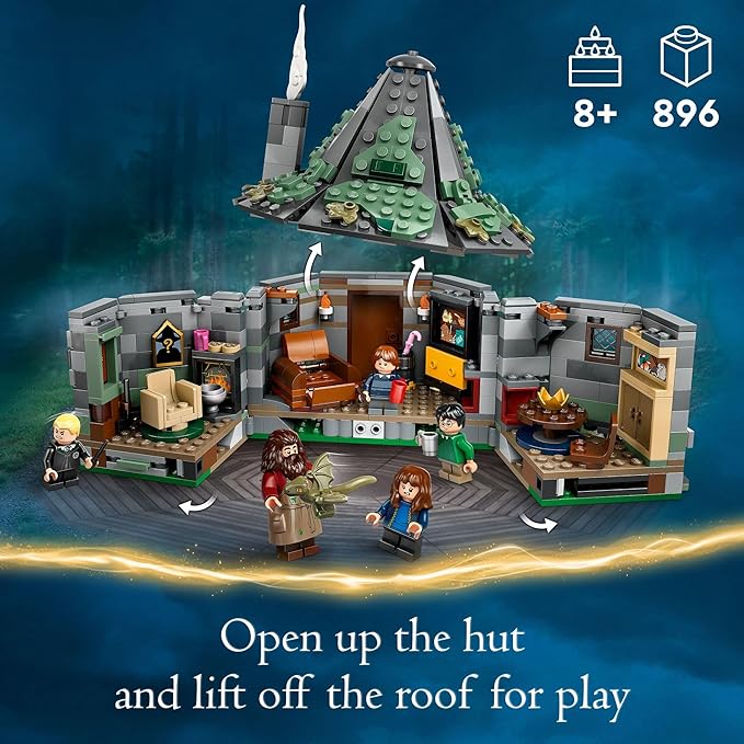 LEGO Harry Potter Hagrid's Hut: an Unexpected Visit - Harry Potter Toy for Boys &amp Girls Ages 8+ - Kids Building Toys W/Buildable House 7 Minifigures &amp Dragon - 76428