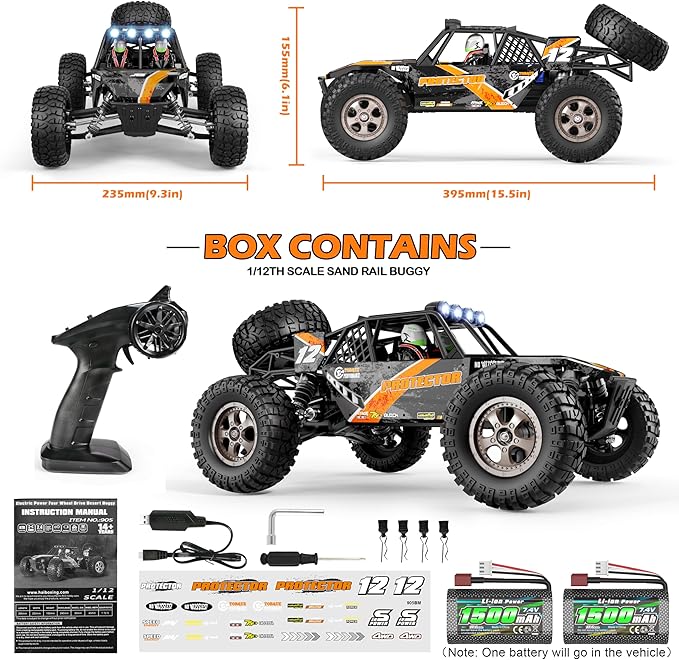 HAIBOXING Remote Control Car1:12 Scale 4x4 RC Cars Protector 38+ KM/H Speed 2.4G All-Terrain Off-Road Truck Toy Gifts for Boys and Adults Included Two Rechargeable Batteries Provide 40+ Min Playtime