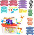 POPULAR PLAYTHINGS Playstix Building Sticks Kit for Kids Construction Stem Building Toy Gift for Boys &amp Girls - Super Set 400 Piece