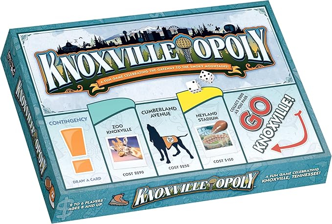 Late for The Sky Knoxville-Opoly City Board Game Family Strategy Game Night for 2-6 Players Ages 8+ Opoly-Style Play with Knoxville Landmarks Traditional or 1-Hour Version