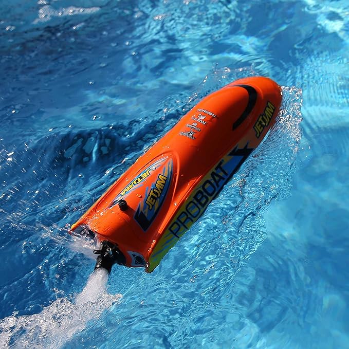 Horizon Hobby Pro Boat RC Jet Jam V2 12 Self-Righting Pool Racer Brushed RTR Batteries for Transmitter Not Included Orange PRB08031V2T1