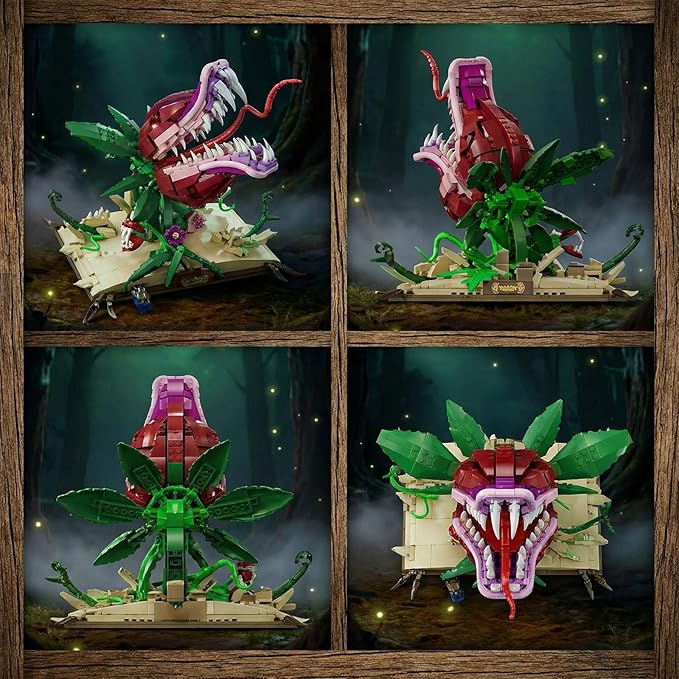 Ancient Magic Book &amp Cannibal Flower Building Set Fantasy Monster Plant Model Kit for Adults Articulated Venus Flytrap on Spellbook Gothic Home Decor Gift