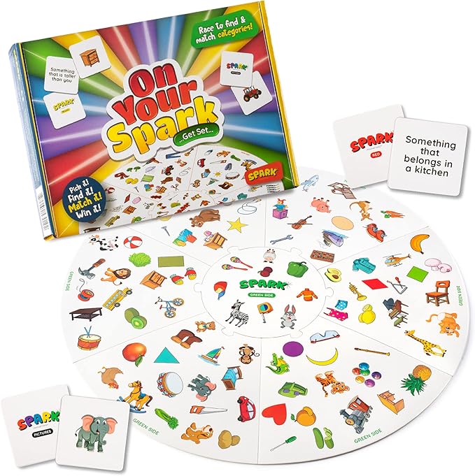 Matching Game Preschool Board Games for Kids 2-in-1 Picture Cards Match and Category Games Speech Therapy Materials Educational Games for Kids 3 and Up