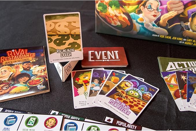 Rival Restaurants: Back for Seconds Expansion by Gap Closer Games | Strategy Board Game | 2 to 6 Players | Ages 10+ | 45+ Minutes | Expansion with New Chefs Additional Restaurants &amp Action Cards