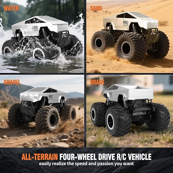 1:16 Waterproof Monster Truck Toys RC Cars Amphibious Remote Control Car Trucks 4WD All Terrain Off-Road Pickup Toy