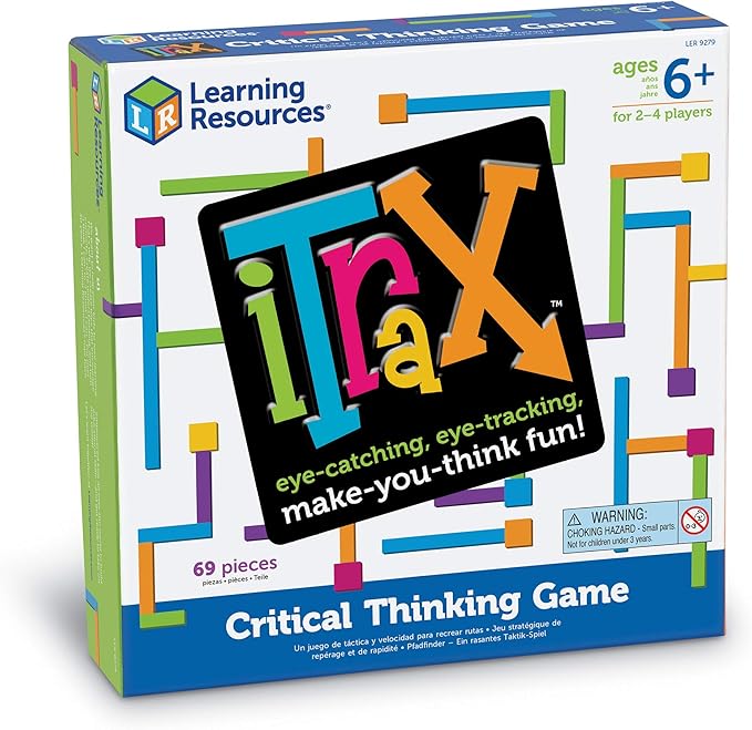 Learning Resources iTrax Critical Thinking Game - 69 Pieces Ages 6+ Brainteaser Games for Kids Develops Critical Thinking Skills Board Games