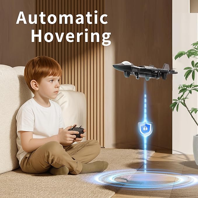 XOS Remote Control Foam Airplane Drone RC Stunt Plane RC Fighter Jet with LED Light 360° Flip 9 Functions for Kids Adults Boys Gifts