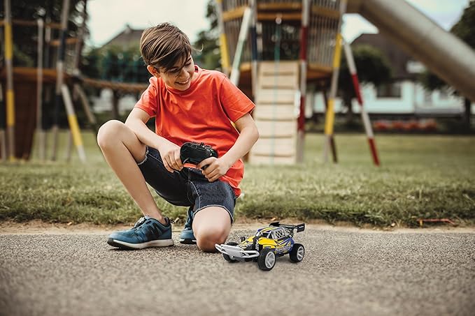 Lexibook Crosslander® Buggy Max RC Off-Road Buggy Up to 15km/h Remote Control and 2 Rechargeable Batteries Included Blue/Yellow RC22