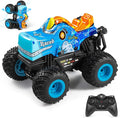 DYODYORC Remote Control Car 2.4Ghz All Terrain Monster Truck RC Truck with Music 3 Lighting Effects 360 Stunt Capable 2 Batteries Ready to Run Toy Gifts for Boys and Girls (Blue)