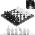 Radicaln Marble Antique Chess Set with Storage Box 15 Inches Black and White Handmade Board Game 2 Player Classic Chess Sets for Adults Board &amp 32 Chess Pieces