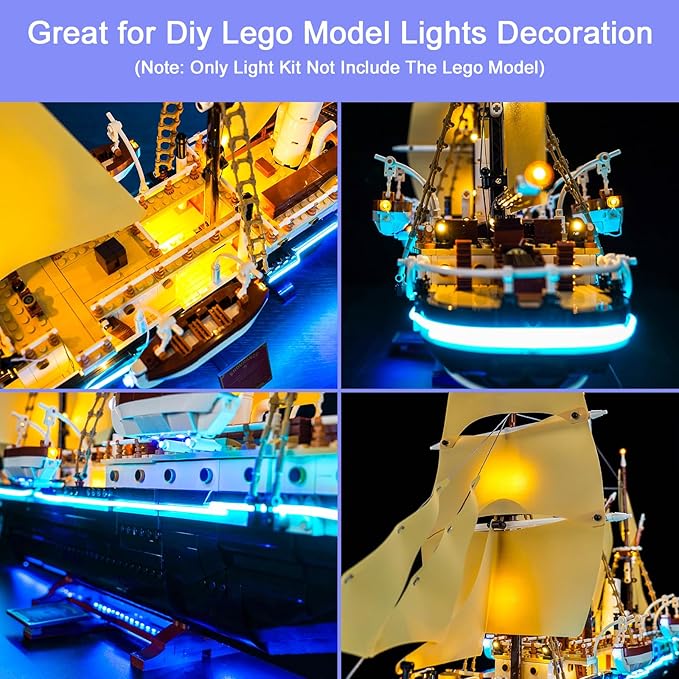 Upgraded Led Light Kit Compatible with Lego The Endurance Building Set Lights Decoration Compatible with Lego 10335 (Model Not Included)