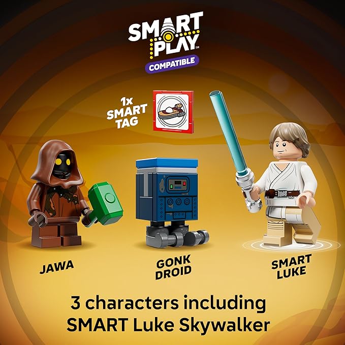 LEGO Star Wars SMART Play: Luke’s Landspeeder - Building Toy for Action Play - Compatible Set with a SMART Tag and 2 Minifigures - Gift for Boys Girls and Kids Ages 6+ - 75420