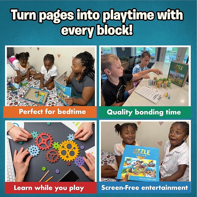 Uzzle Tales: Coral Cove – Interactive Storybook Puzzle 2-in-1 Fun Family Story Block Game – Ages 7+ - STEM Learning Story Cards and Story Blocks for Kids