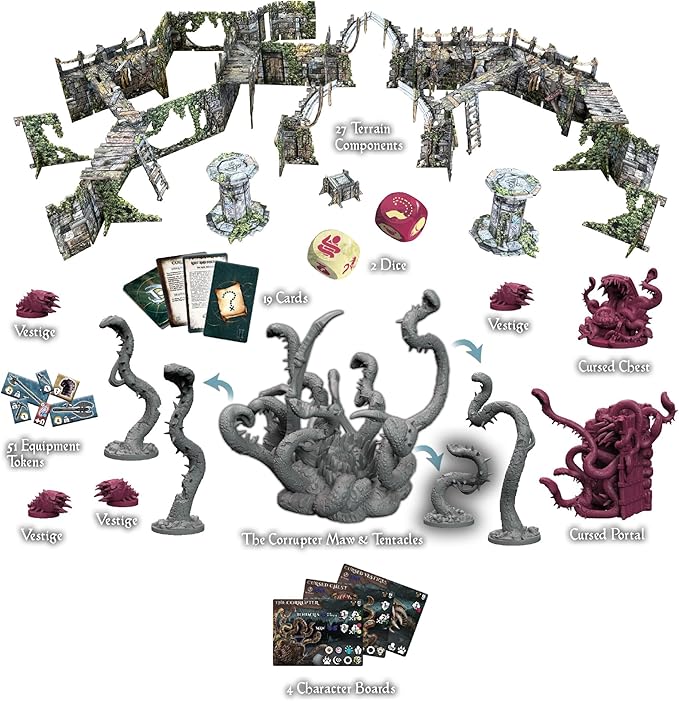 Maladum Oblivion's Maw Expansion - Fantasy Dungeon Crawler Game Immersive Terrain Solo Co-op and Adversarial Play