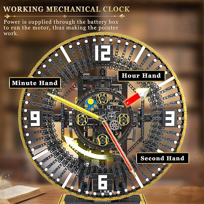 Mould King Cyberpunk Grand Clock Building Blocks Set 3675+ Pcs Real-Time Clock Model Kit with Mechanical Gears App Control Electric Building Model Kit Creative Gift Toys for Adults Teens