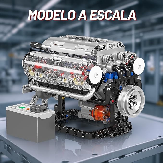 Mini V8 Engine Model Sets - 535 PCS DIY Building Toys Car Motor Kits That Runs - Gift Idea for Adults Boys Girls for Mechanic Engineering Construction