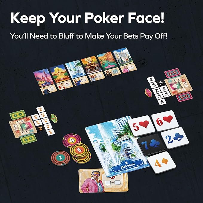 Allplay Vegas Strip Board Game for Adults and Families - Take Big Gambles Bluff with Your Friends - Know Secrets About Corrupt Casinos - Team Mode Available - 2-6 Players 40 Min Ages 11+