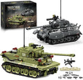 WW2 Army Tank Building Blocks Set 2 Classic Military Tanks Building Set with Rotatable Turret Movable Tracks &amp Tactical Gear Tiger Tank Model &amp Military Vehicles for Collectors and Boys 13