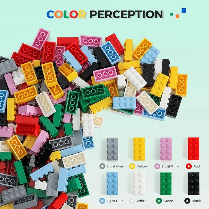 2x4 Bricks 500 Piece Classic Building Bricks and 1 Gray Baseplate 2x4 Bricks Bulk Creative Building Toys Blocks Bulk for Kids Ages 6+ 8 Colors
