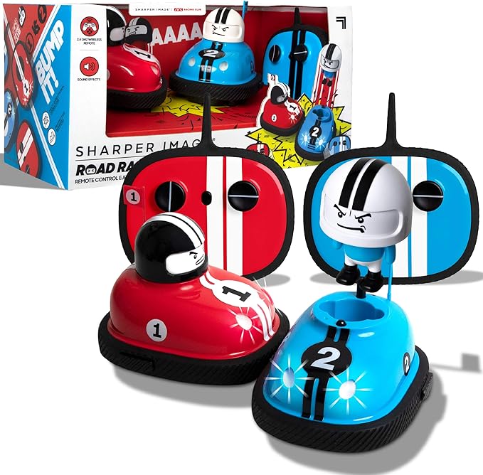 Sharper Image Road Rage Remote Control Cars Mini RC Speed Ejector Bumper Cars 2 Player Head to Head Battle Game with Ejecting Drivers Sounds &amp Lights Fun Indoor Kids Toys for Ages 6 and Up