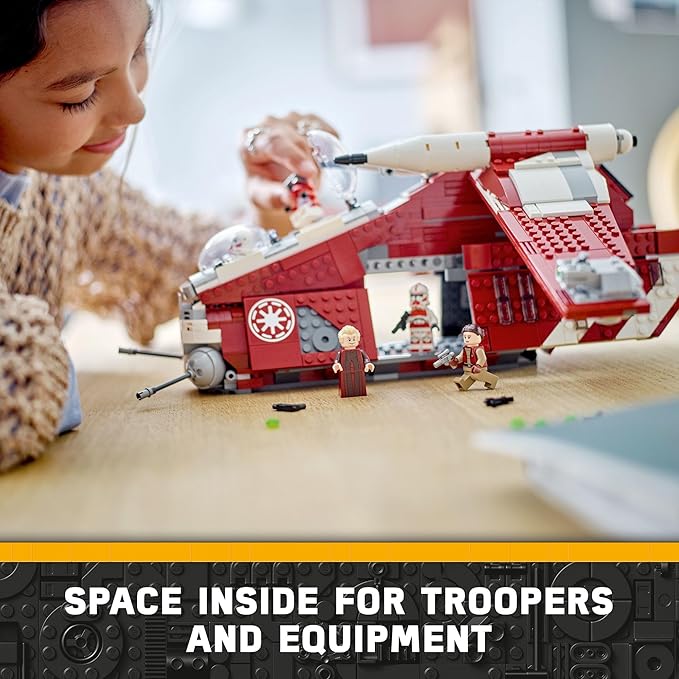 LEGO Star Wars: The Clone Wars Coruscant Guard Gunship 75354 Buildable Star Wars Toy for 9 Year Olds Gift Idea for Fans Including Chancellor Palpatine Padme and 3 Clone Trooper Minifigures