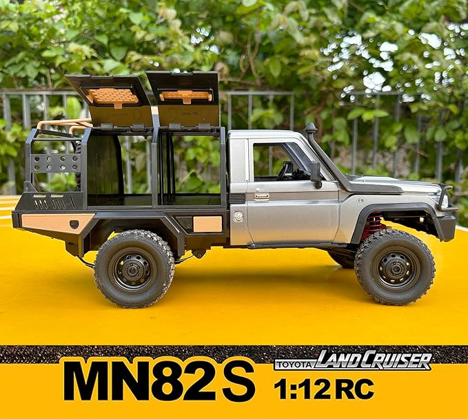 MN82S RC Crawler 1/12 Scale Remote Control Rock Crawler RC Truck 4x4 Off-Road Toyota Land Cruiser RTR All Terrain Car 280 Motor Proportional Throttle Steering Hobby Vehicle for Adult