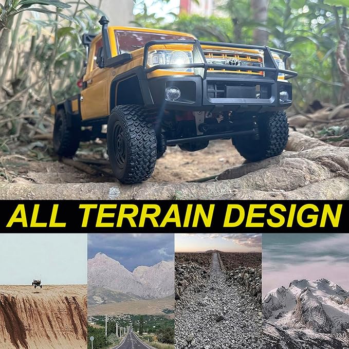 MN82T RC Rock Crawler RC Truck 4x4 1/12 Scale Remote Control Pickup with Crane Hook RTR Hobby All Terrain Proportional Throttle Steering 280 Motor Upgraded Chassis for Adult 2 Batteries